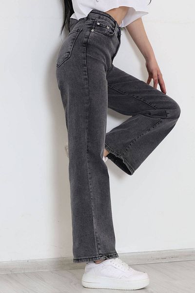 geenz manifacture Morcelo Anii 90 Snow Wash Blue Lycra Blugi largi cu talie super înaltă Pantaloni Palazzo