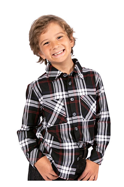 Ozmoz By Mukadder Özden Ozmoz Boy's Black Lumberjack Shirt