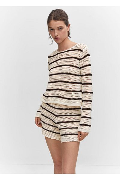 MANGO Woman Perforated Woven Shorts