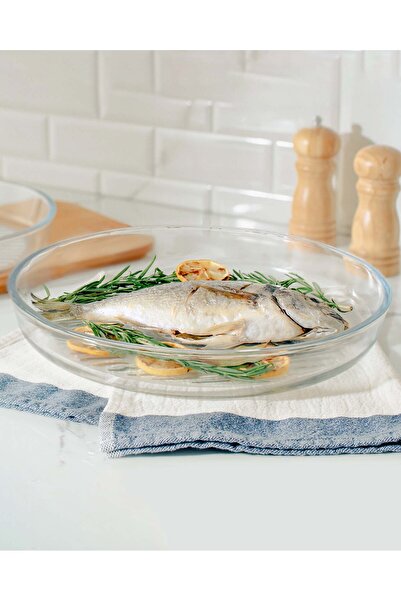 Madame Coco Novara Large Size Glass Oven Dish - Round Grill, Single
