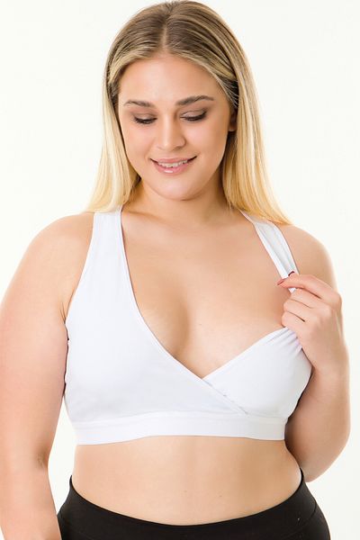 MS HAMİLE İÇ GİYİM Bustieră albă pentru alăptare sportivă - HG0049