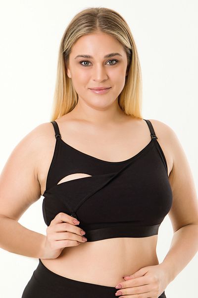 MS HAMİLE İÇ GİYİM HG0050 Модел Бюстие с Потник - Черен КЪРМЕНЕ