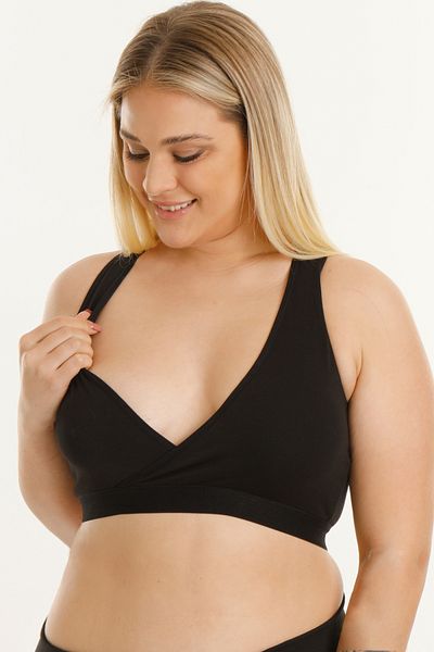 MS HAMİLE İÇ GİYİM Черно спортно бюстие за кърмене - HG0049
