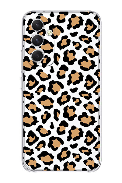 shoptocase Galaxy A54 5g Uyumlu Leopar Desenli Şeffaf Telefon Kılıfı