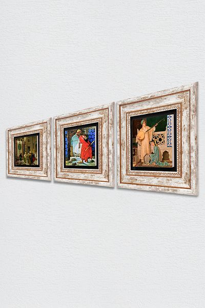 Pinecone Εκπαιδευτής χελώνας, δύο μουσικές κοπέλες, εμπόριο χαλιών Πέτρινη ζωγραφική τοίχου Διακόσμηση τοίχου με κορνίζα