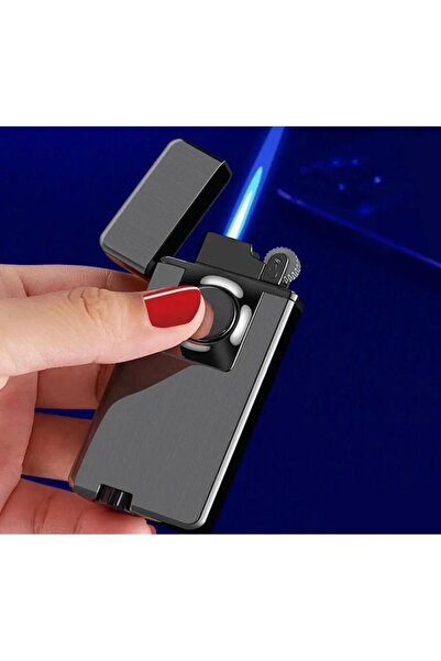 POLACOO Taşlı pürmüz çakmak çift ateş turbo gazlı çakmak lüx ürün