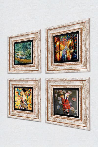Pinecone Van Gogh, Gustav Klimt, Claude Monet, Lanterns Painting Stone Wall Painting Framed Wall Decor