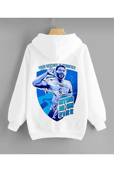 Pisa Art Πίσω φούτερ Al-Hilal X Mitrovic με λεπτομέρεια ειδικής σχεδίασης Unisex φούτερ με κουκούλα