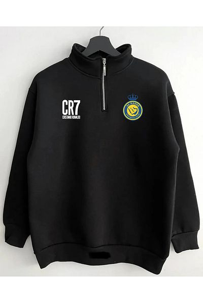 Pisa Art Φούτερ με φερμουάρ Al-Nassr X 7 Logo Saudi Pro League Special Design Φούτερ με μισό φερμουάρ