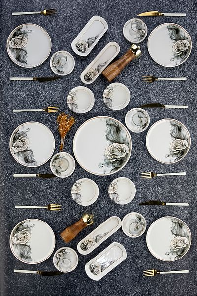Erbaşlar Elite Luxury Ceramic 21 Piece Breakfast Set for 6 Persons, Breakfast Set