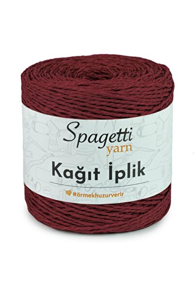 Spagettiyarn Kağıt İp Kırmızı El Örgü İpliği