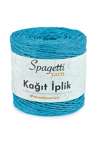 Spagettiyarn Paper Thread Turquoise Hand Knitting Yarn