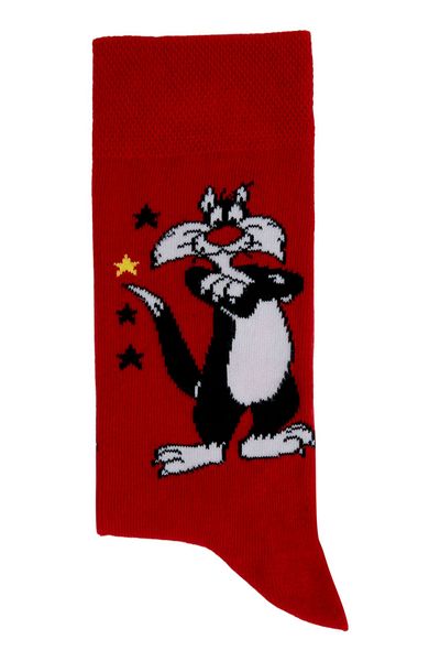 Dogo Unisex Vegan Red Socks - Warner Bros Sylvester Classic Design