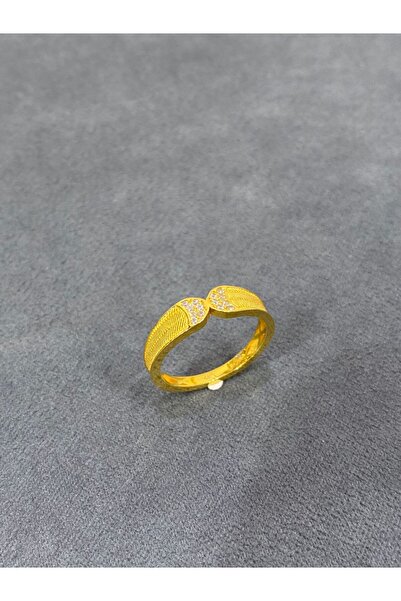 ARSLANTAŞ 1989 14 AYAR ALTIN KELEBEK MODEL TRABZON HASIRI YÜZÜK