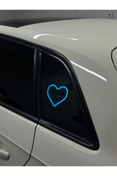 3dbaydesign In-Car Neon LED Light Decor HEART (12 Volt Suction Cup Ice BLUE)