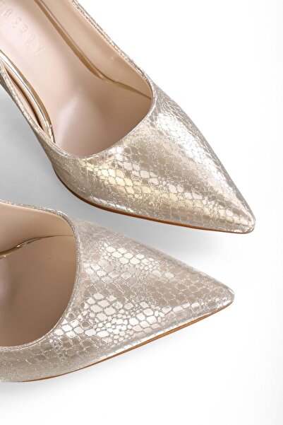 Shoeberry Jamin Gold Honeycomb Detaliat Stiletto strălucitor pentru femei