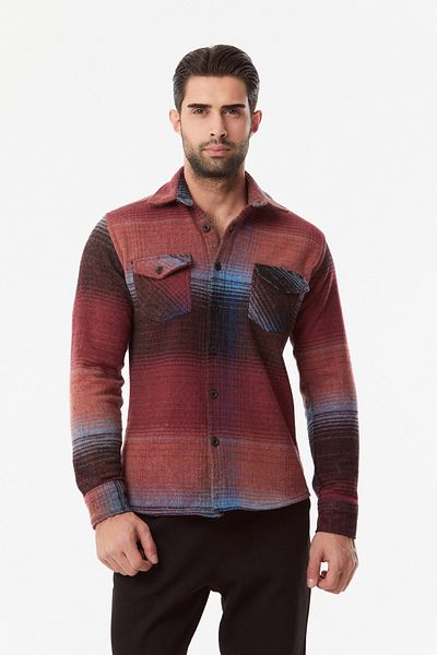Fulla Moda Striped Double Pocket Lumberjack Shirt