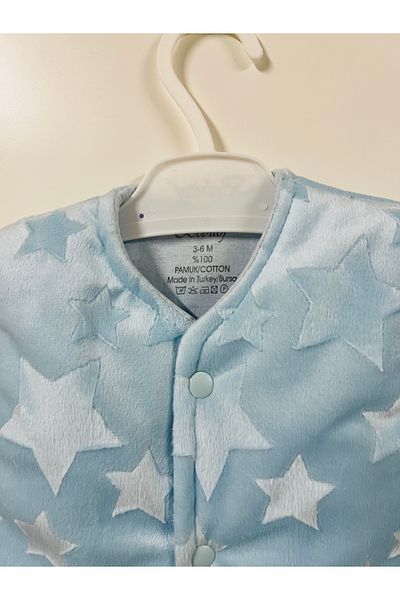 Kidstrend 0-9 Months Bebitof Baby Girl and Boy Plush Vest with Stars 100% Cotton