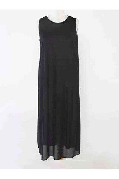 AŞAR MODA TEKSTİL Γυναικείο φόρεμα με επένδυση αμάνικο ζέρσεϊ 100% πολυστερικό