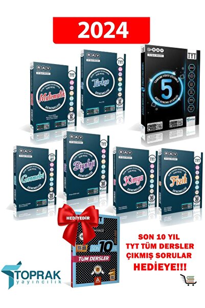 Toprak Yayıncılık TYT Deneme Seti 7 Deneme Son 10 Yılın Çıkmış Soruları HEDİYE!