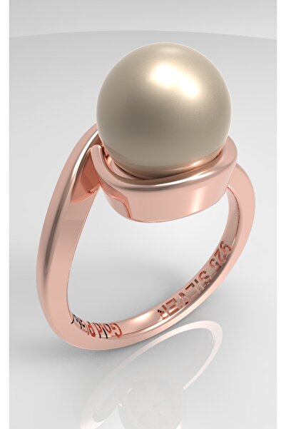 Giove Tek Taş inci Kadın rose Yüzük