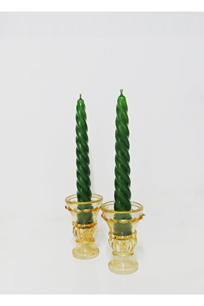 MUMEVİ 2li Burgulu Şamdan Mum Seti