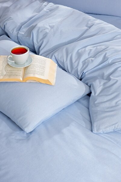 Valezium SET PAL DUBLU ALBASTRU, cearșaf de pat și 2 fețe de pernă