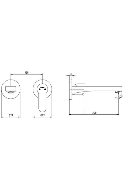 Eca Nita Built-in Sink Faucet Surface Mounted Double Rosette102167608-YY