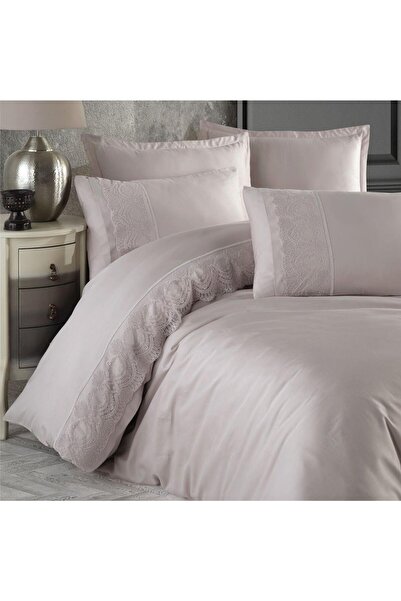 Clasy Satin Boutique - Double Duvet Cover Set, Valinor Stone Color