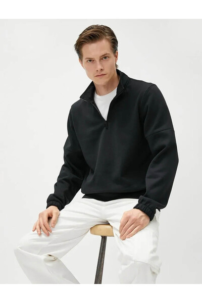 Koton Erkek Sweatshirt Siyah 4wam70122mk