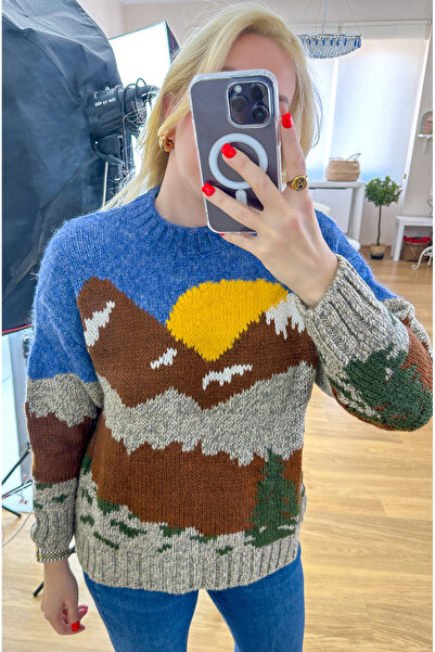 Modaonna Manzara desenli ihracat kazak