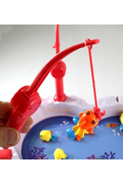 Sole Müzikli, Havuzlu Balık Yakalama Oyunu, 8 Balık ve 2 Oltalı - Big Catch Fishing Game,SOMON