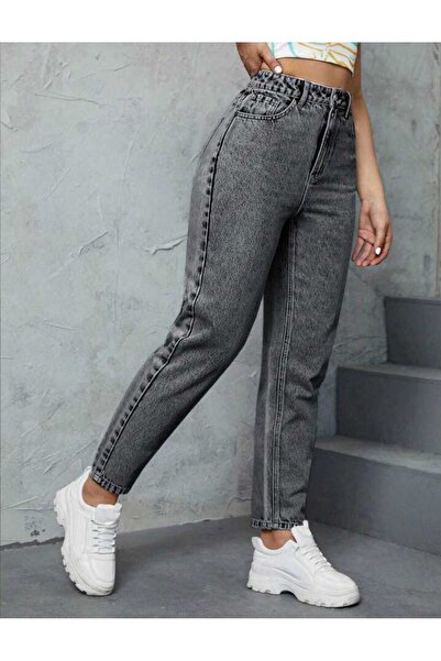 Livik Smoked Snow Mom Jean High Waist Denim Trousers Lycra Colorfast Extra Comfortable