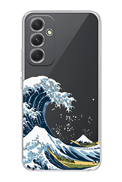 shoptocase Galaxy A34 5g Uyumlu Kanagawa Desenli Şeffaf Telefon Kılıfı