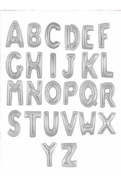 Kazanabil SILVER COLOR MINI LETTER FOIL BALLONS 40CM LETTER A