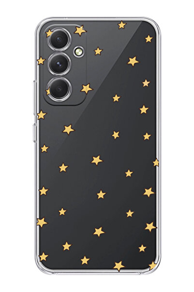 shoptocase Galaxy S23 Fe Uyumlu Yıldızlar Desenli Şeffaf Telefon Kılıfı
