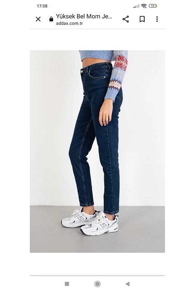 Livik Lycra Colorfast Extra Confortabil Albastru Inchis Talie Inalta Mom