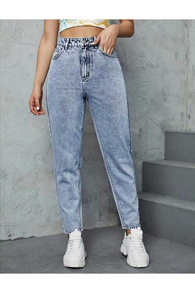 Livik Snow Wash Mom Jean Ψηλόμεσο τζιν παντελόνι Lycra Colorfast Εξαιρετικά άνετο