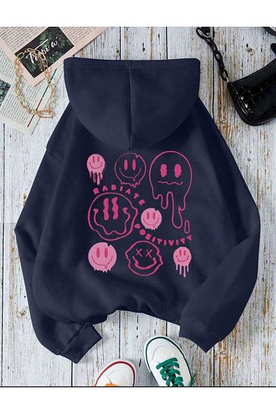 Elvino Φούτερ με στάμπα στην πλάτη Oversize Unisex με κουκούλα