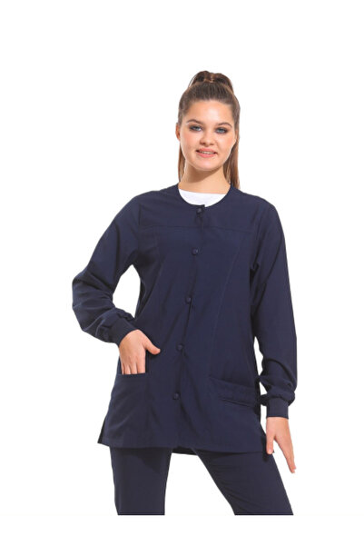 Wio Uniform CEKET- Unisex Likralı Lacivert Medikal Ceket