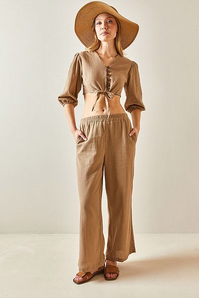 XHAN Mink Front Tied Fakir Arm Textured Set 4KXK8-47939-29