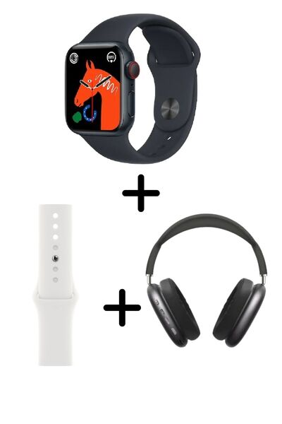 Han-S Bilişim Watch 8 Akıllı Saat ve P9 Pro Kulaküstü Kulaklık İkili Paket Ko...