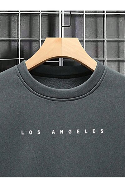 MOONBULL Pánská oversize mikina Los Angeles s pravým rukávem a levým pasem s potiskem