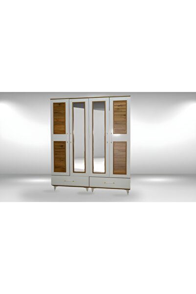 RÜYA MOBİLYA 4 Kapaklı Panjurlu Gardrop Çok Amaçlı