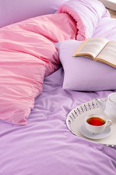 Valezium PINK - LILA DOUBLE PERSONAL Set cuvertură pilota cu cearșaf elastic și 2 fețe de pernă