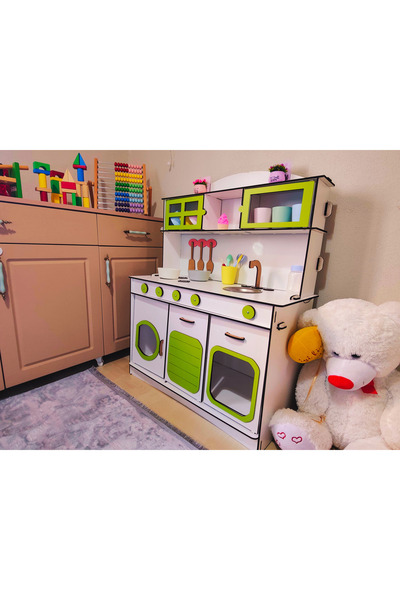 Oyuncak Mutfak, Ahşap Oyuncak Mutfak, 6.4 MM MDF, Montessori Mutfak, Mutfak Seti Oyuncak