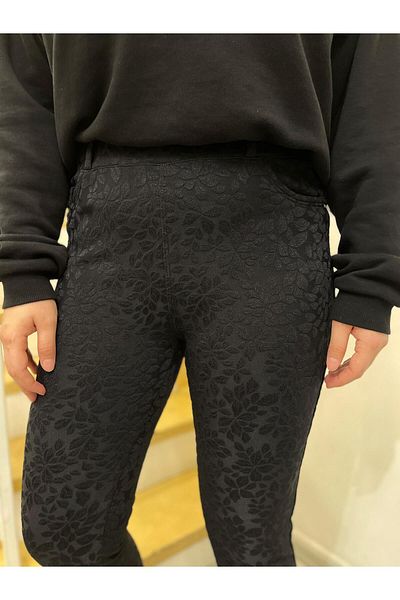 ROSSA Plus Size Patterned Punto Fabric Trousers