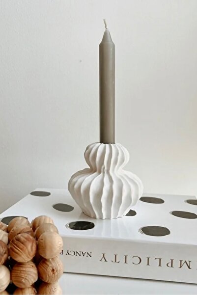 Mandalin Art Studio HM Muadil Dekoratif Beton Şamdan, Mumluk