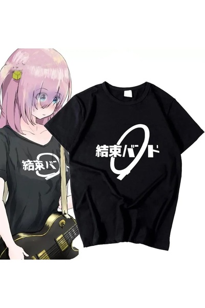 Le Savu Μπλουζάκι Gotou Hitori με τύπωμα Μαύρο Χρώμα Unisex oversized Le Savu