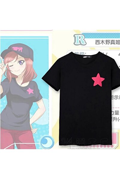 Le Savu Μπλουζάκι Maki Nishikino με τύπωμα Unisex Μαύρο oversized - Le Savu